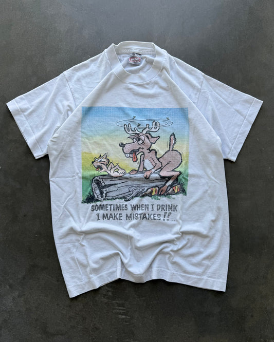 Vintage Funny Drinking Tee - M