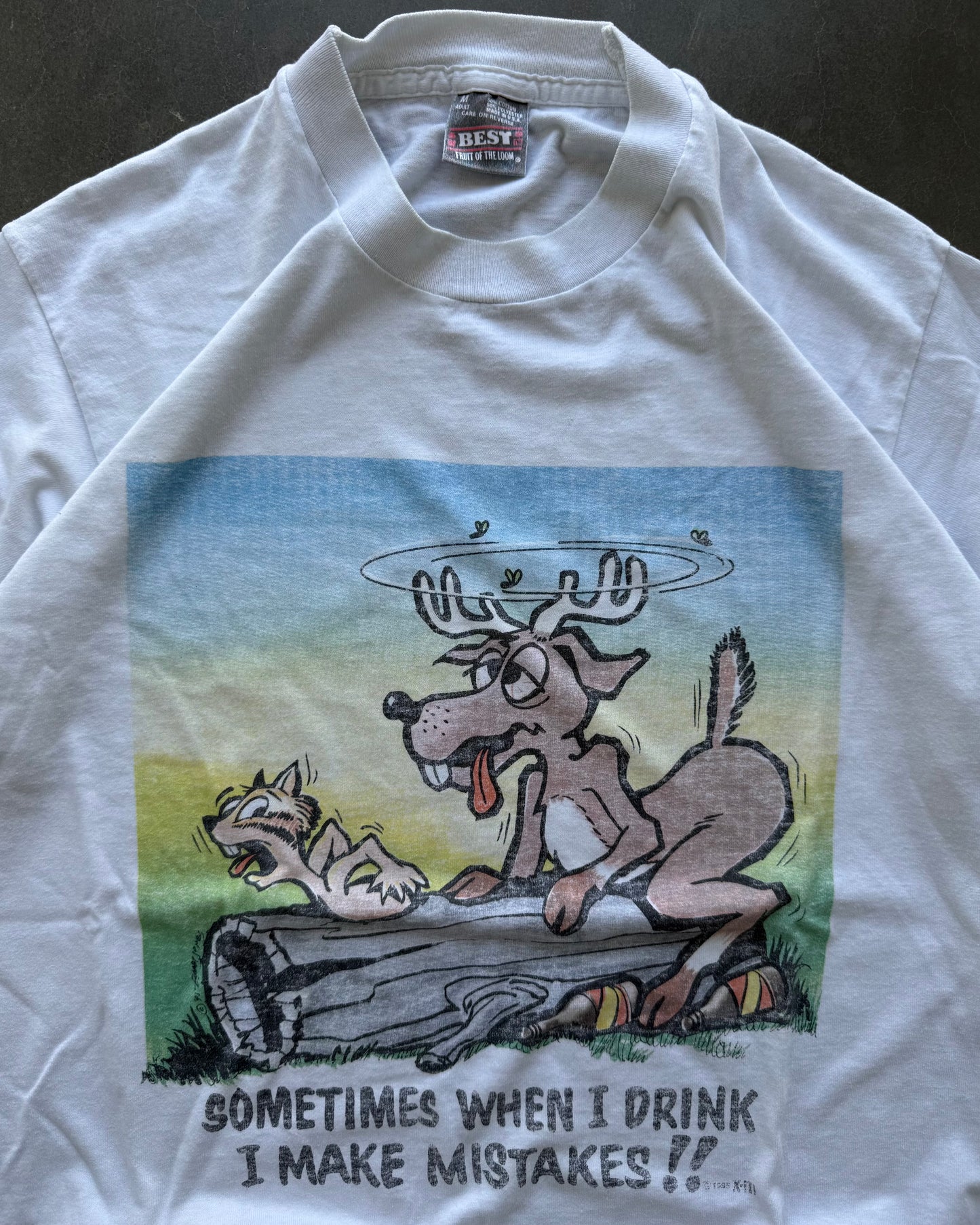 Vintage Funny Drinking Tee - M
