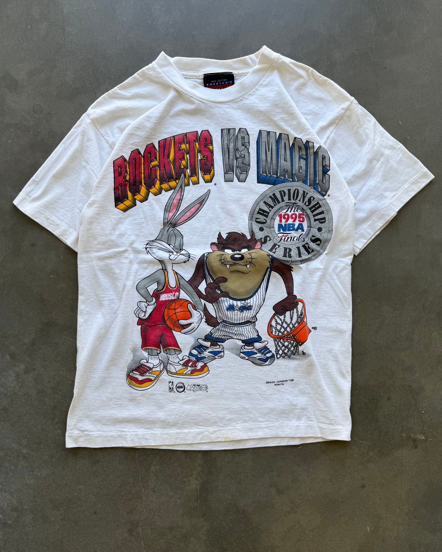 Vintage Rockets vs Magic NBA Looney Tunes Tee - M