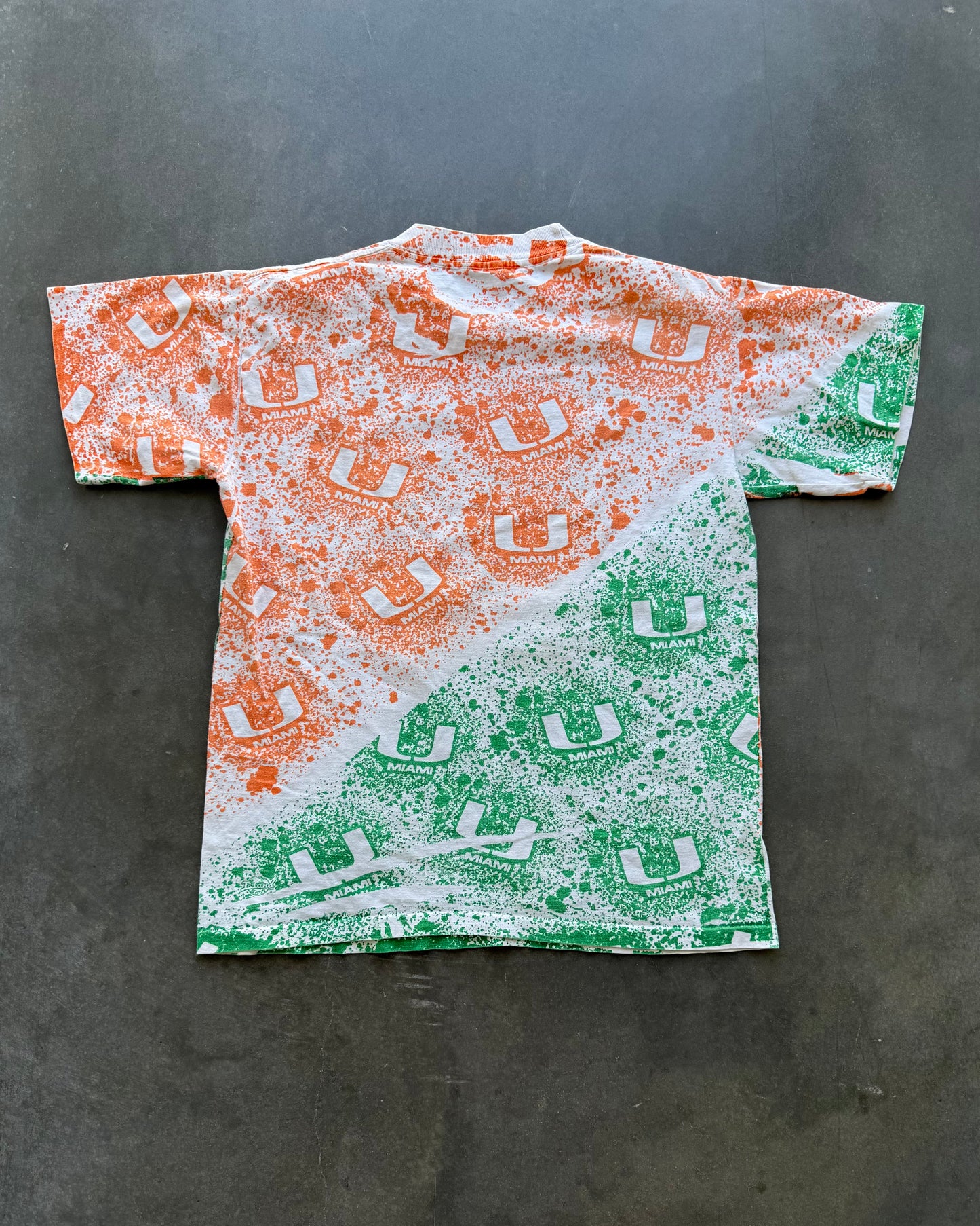 Vintage UM Hurricanes AOP Tee - M