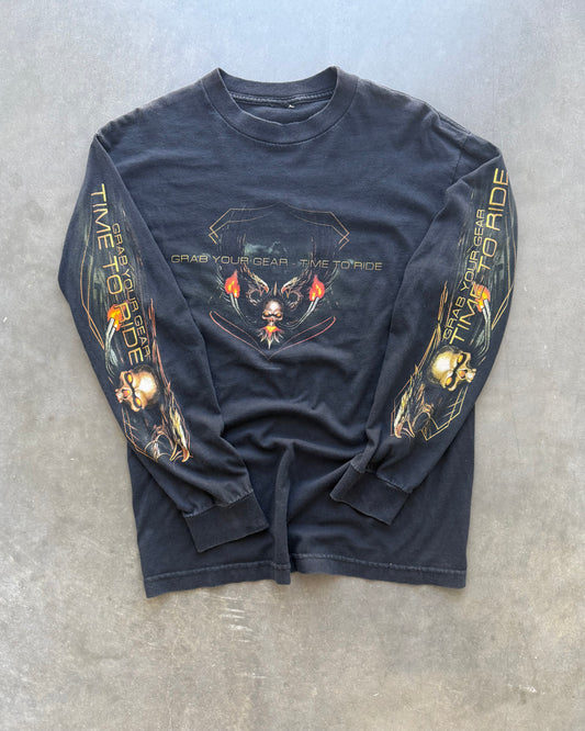 Vintage Biker Flame Skull Longsleeve - M
