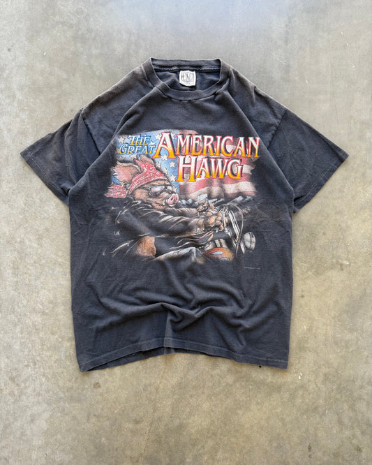 Vintage Great American Hawg Biker Tee - L