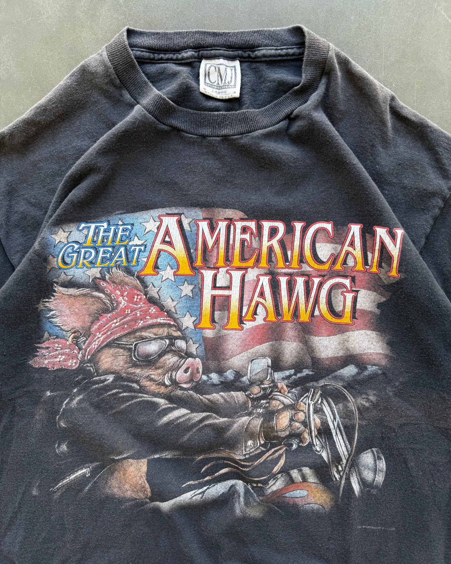 Vintage Great American Hawg Biker Tee - L