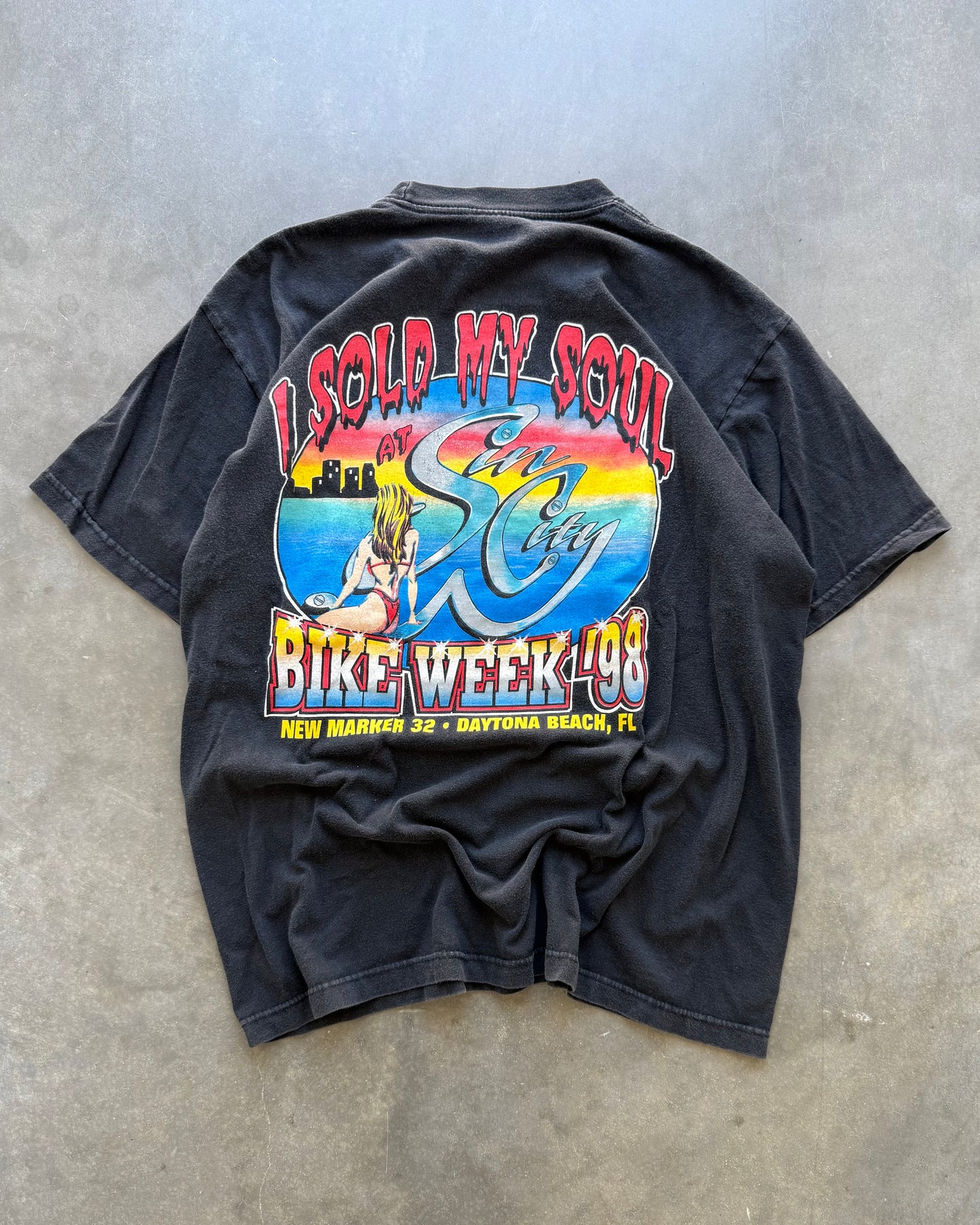 Vintage Sin City Bike Week Tee - L