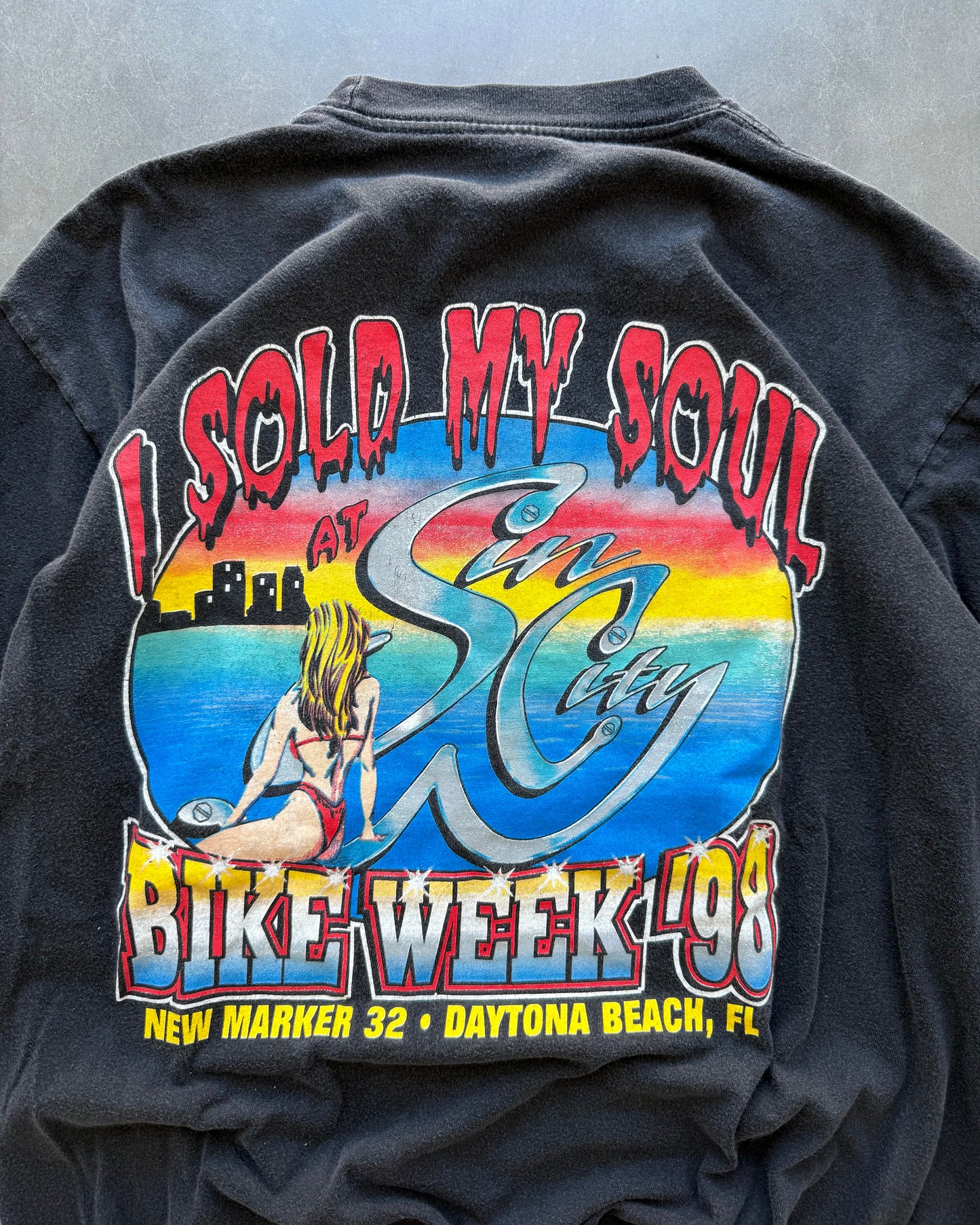 Vintage Sin City Bike Week Tee - L