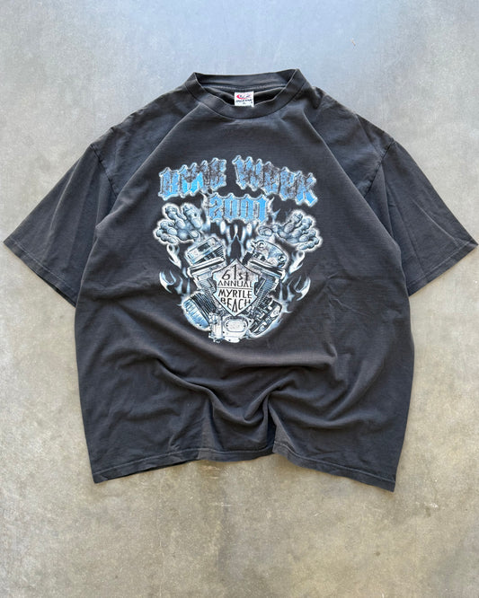 Vintage Bike Week Blue Flame Tee - XL