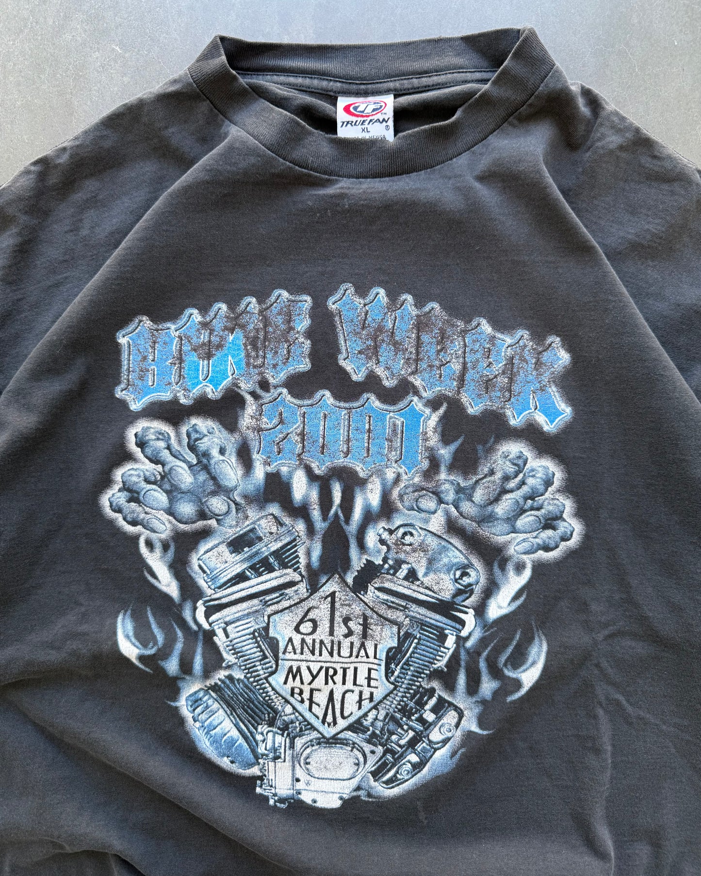 Vintage Bike Week Blue Flame Tee - XL