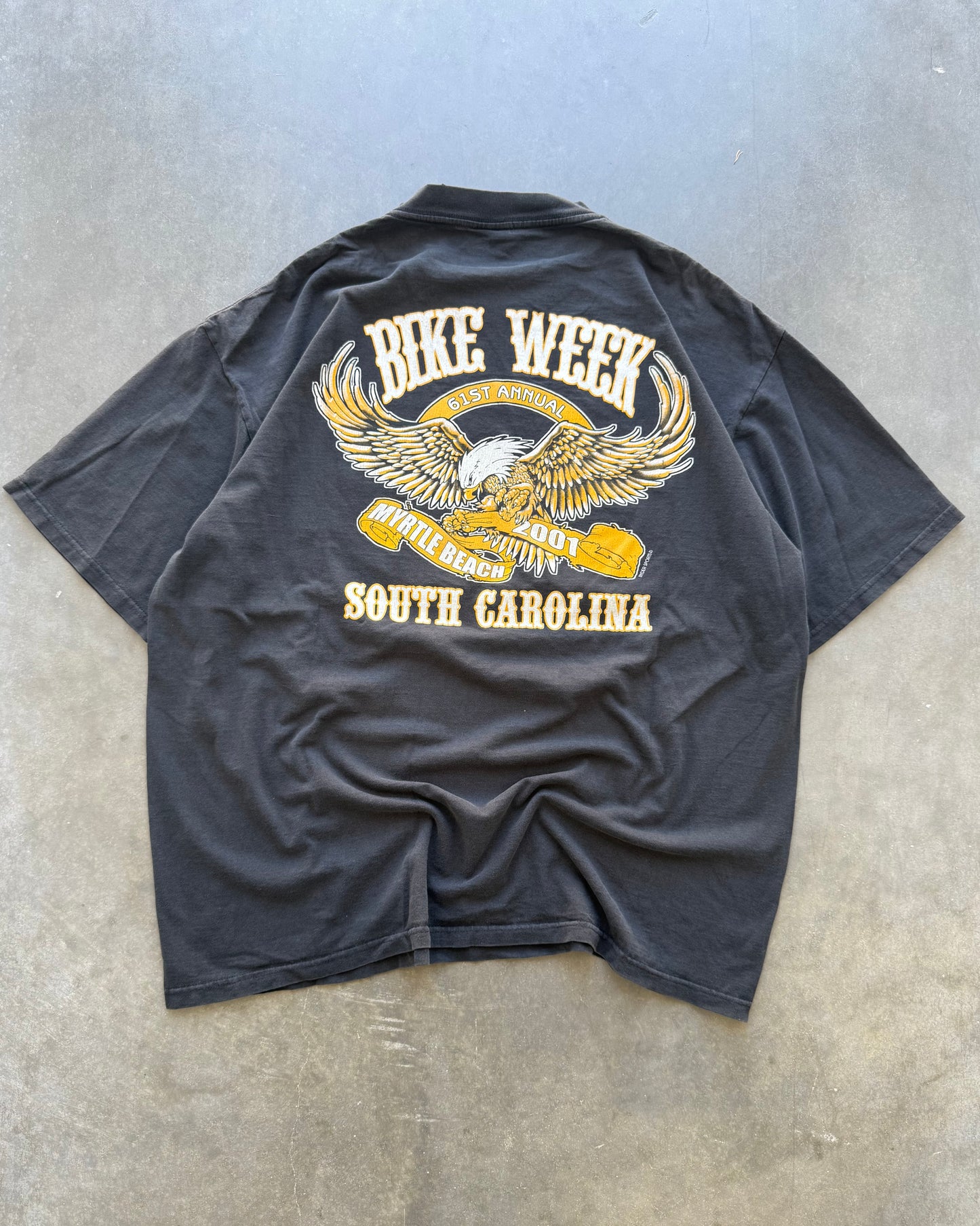 Vintage Bike Week Blue Flame Tee - XL