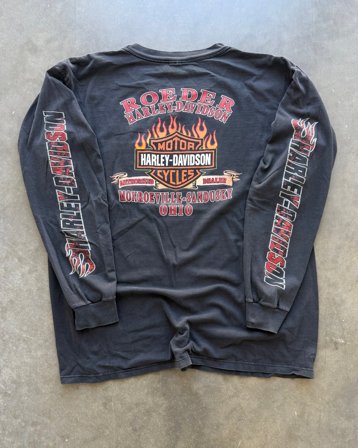 Vintage Harley Davidson Flame Longsleeve - L