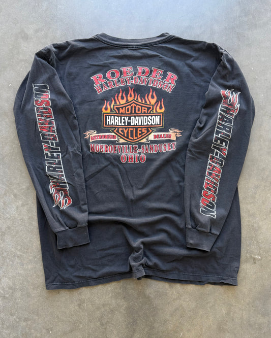 Vintage Harley Davidson Flame Longsleeve - L