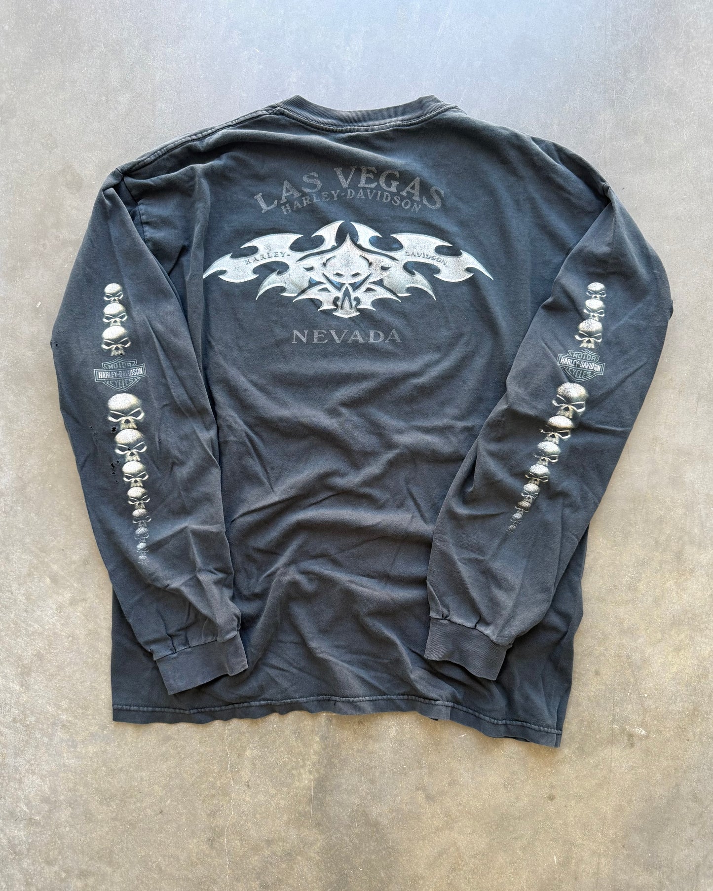 Vintage Harley Davidson Skull Longsleeve - XL