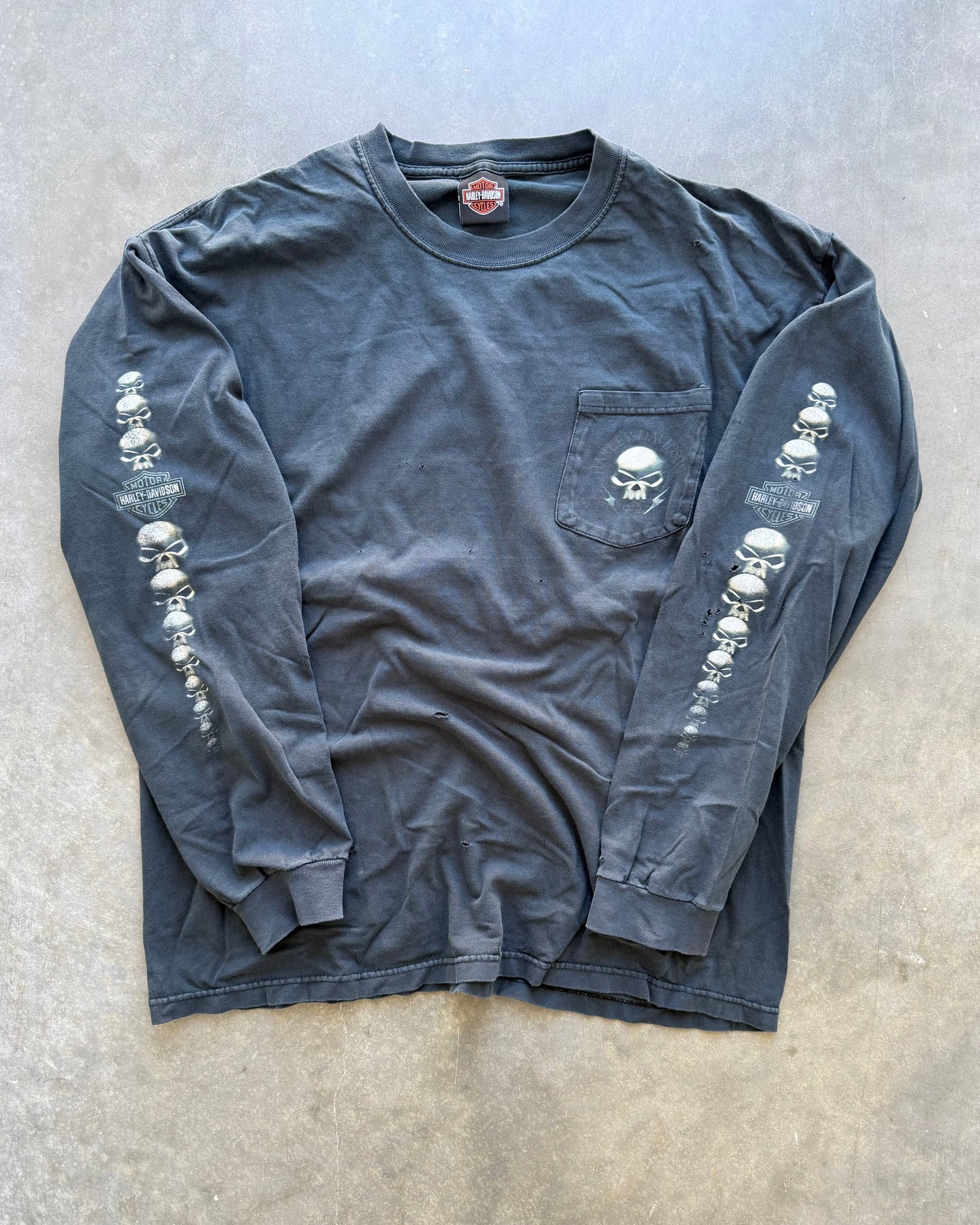 Vintage Harley Davidson Skull Longsleeve - XL