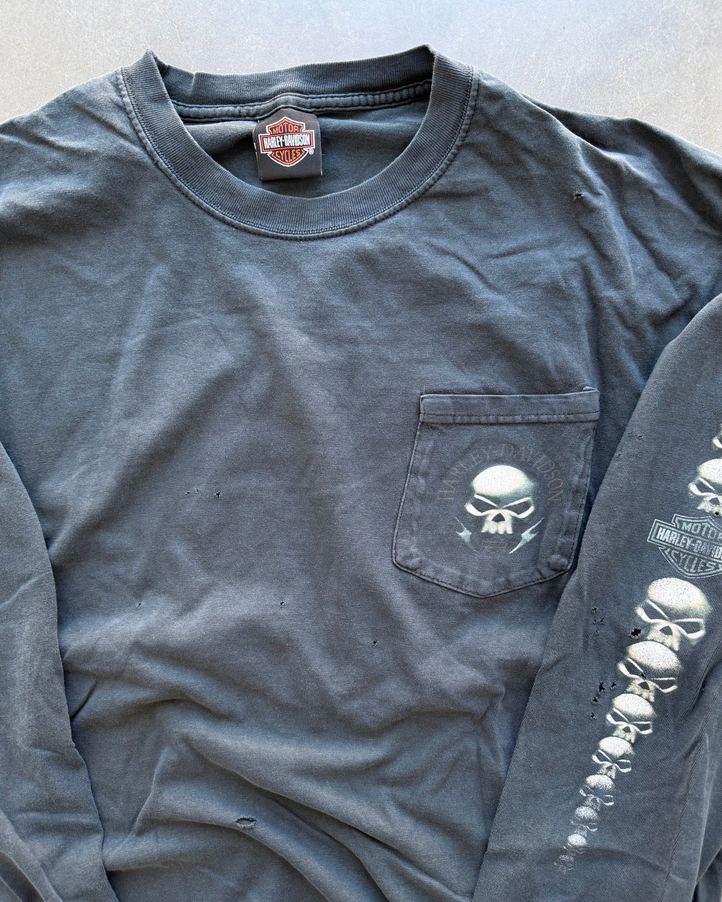 Vintage Harley Davidson Skull Longsleeve - XL