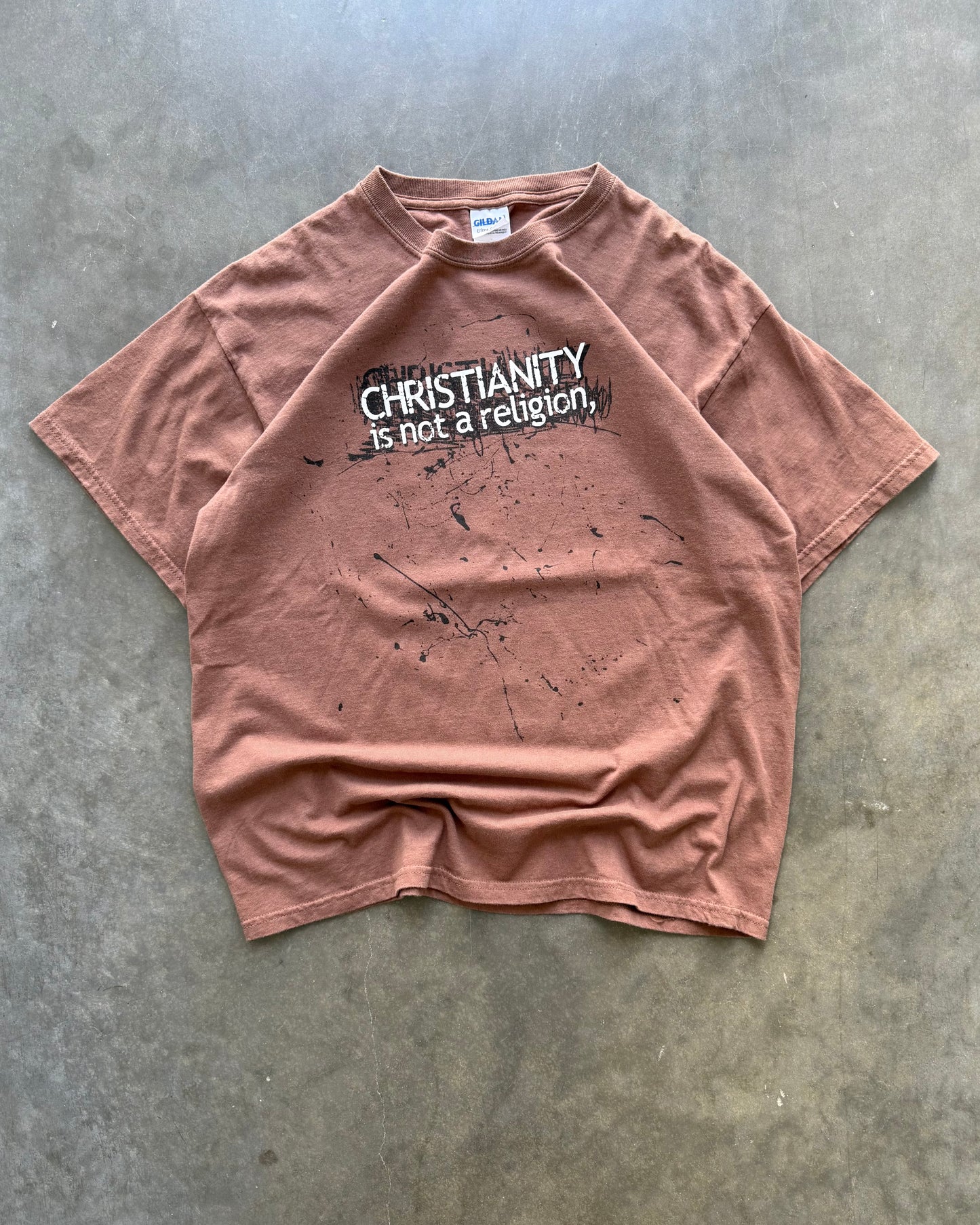 Y2K Christianity Is Not a Religion Jesus Tee - L