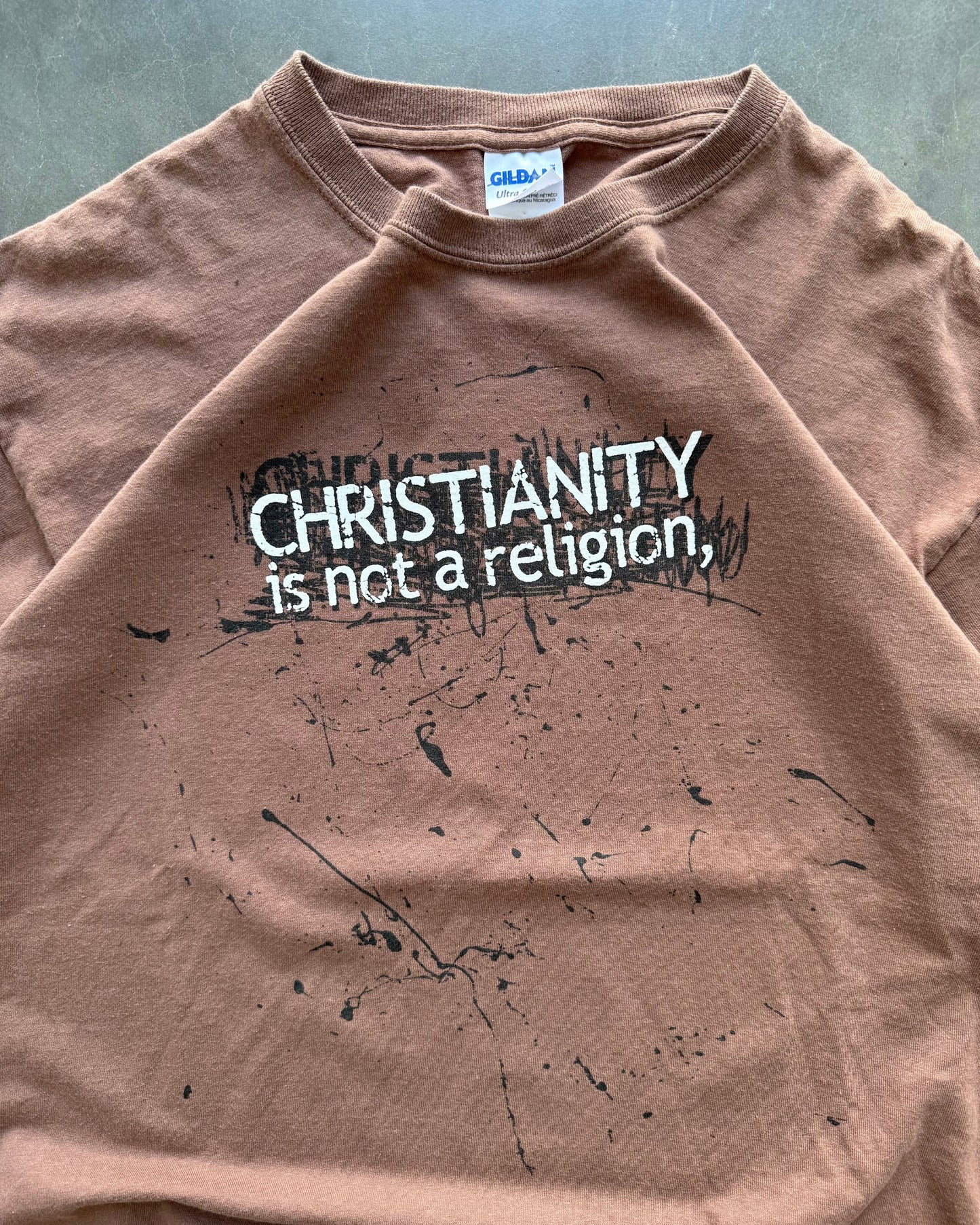 Y2K Christianity Is Not a Religion Jesus Tee - L