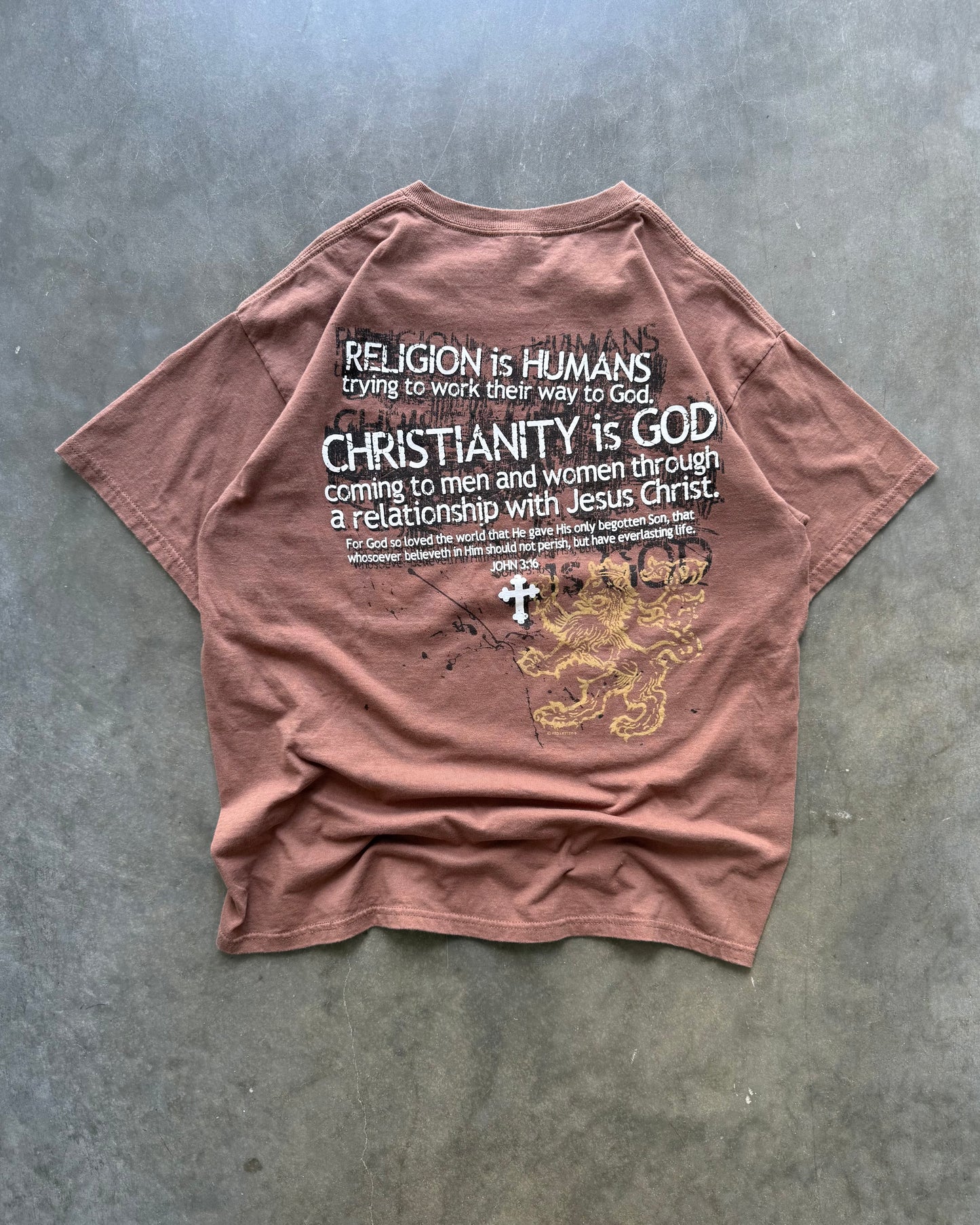 Y2K Christianity Is Not a Religion Jesus Tee - L