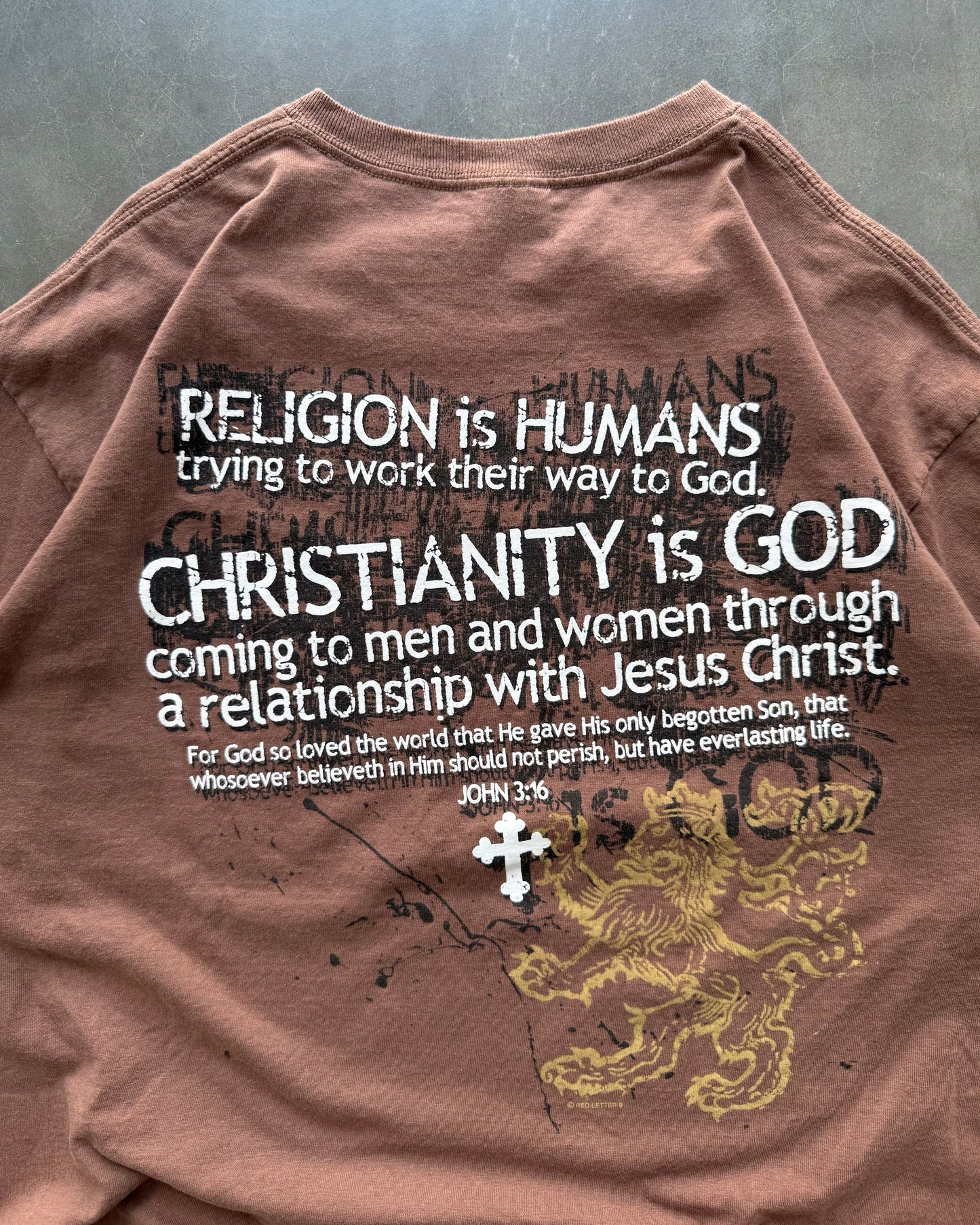 Y2K Christianity Is Not a Religion Jesus Tee - L