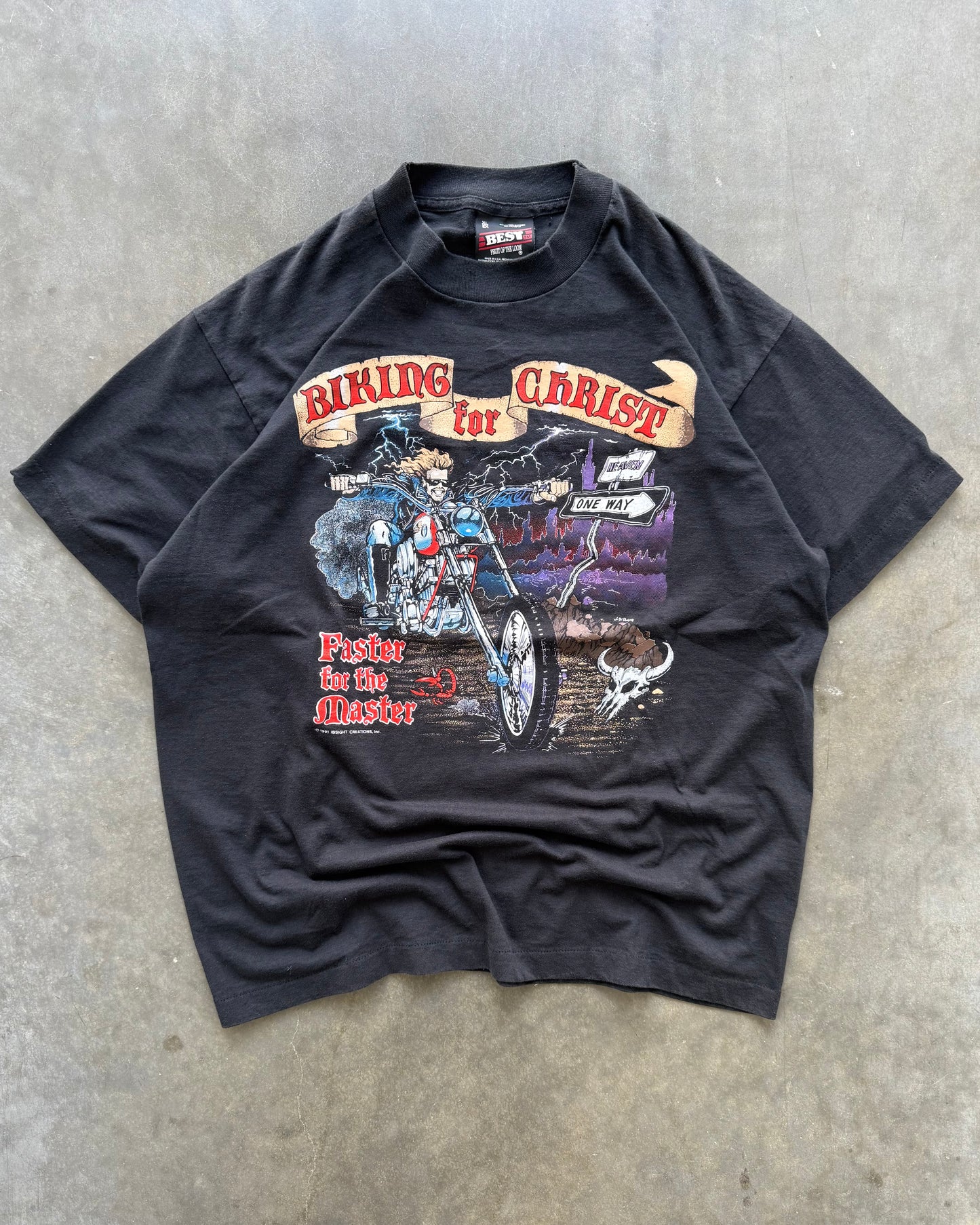 Vintage Biking for Christ Tee - XL