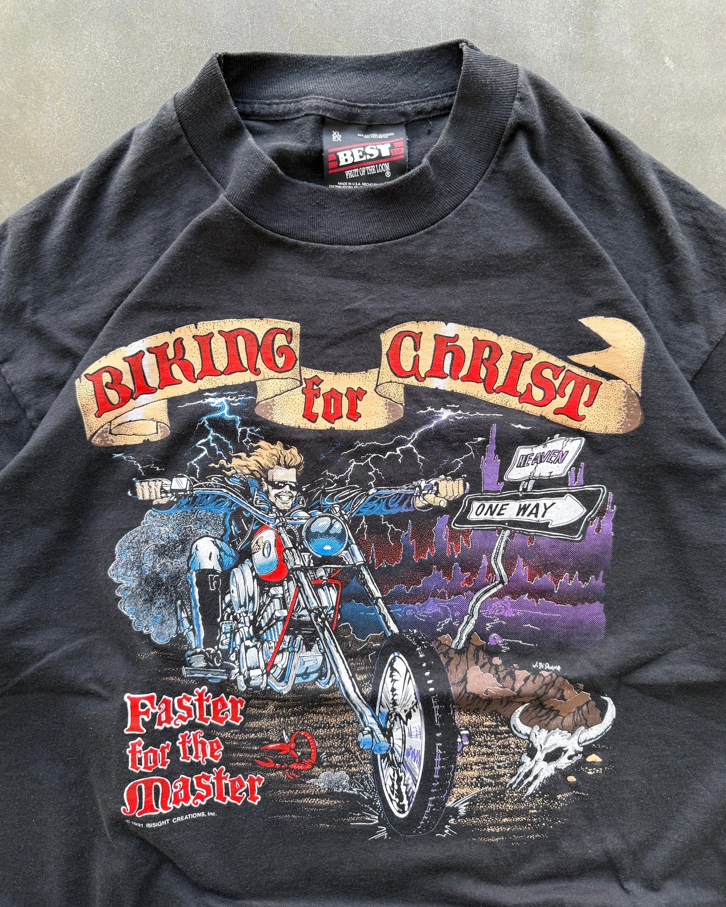 Vintage Biking for Christ Tee - XL