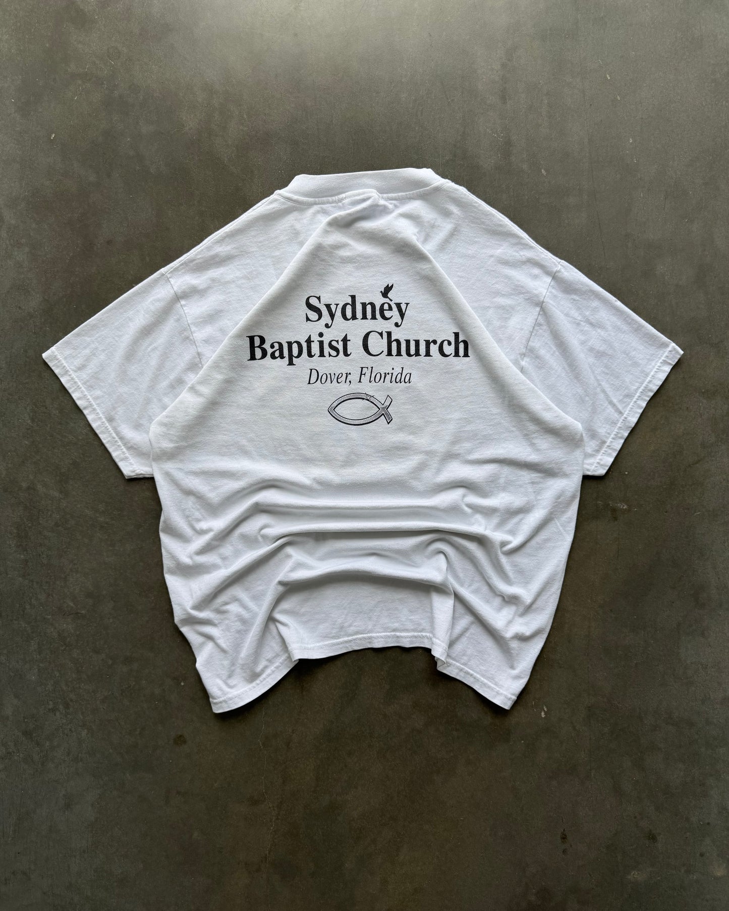 Vintage Saved By Grace Through Faith Jesus Tee - L