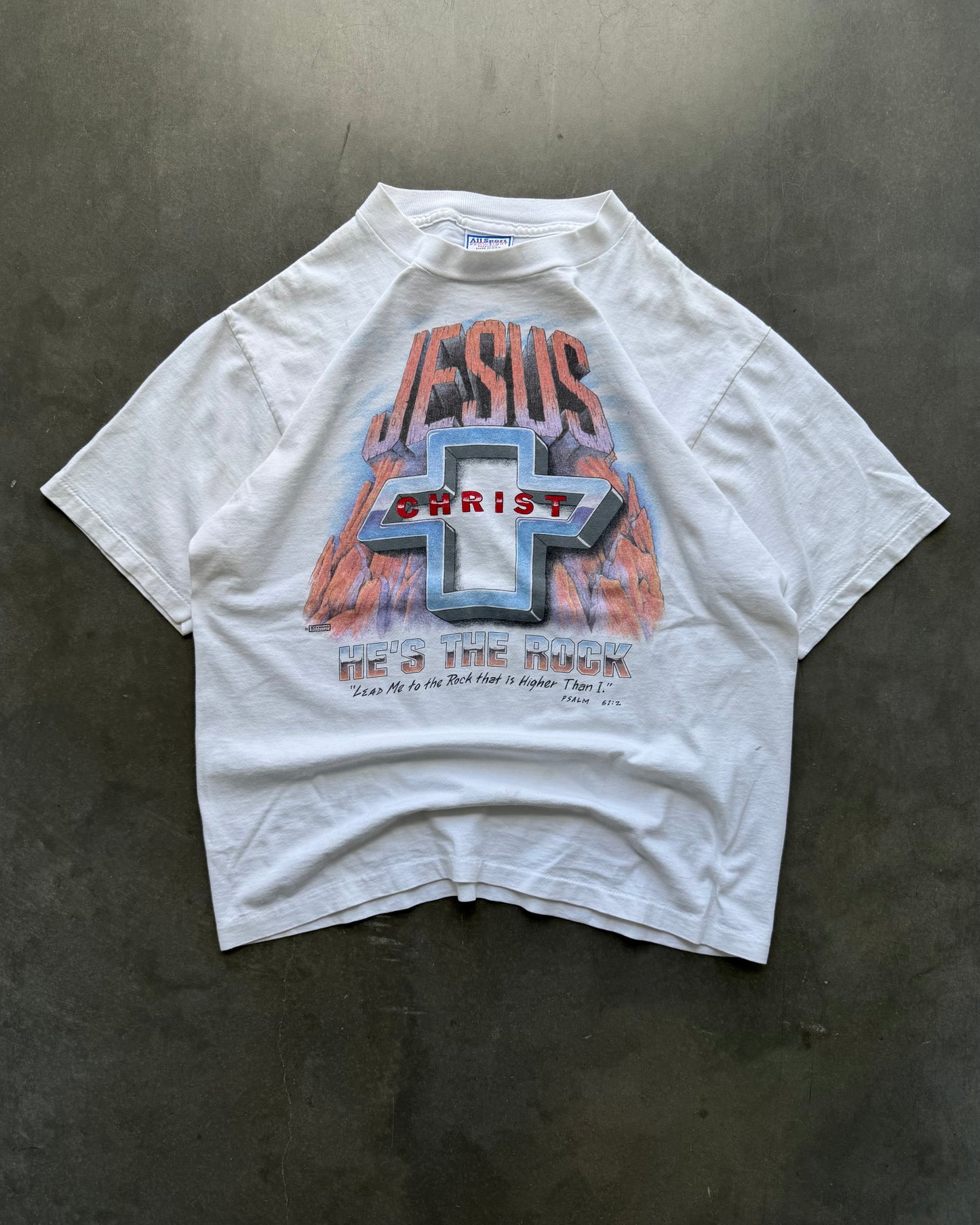 Vintage He's The Rock Jesus Tee - L
