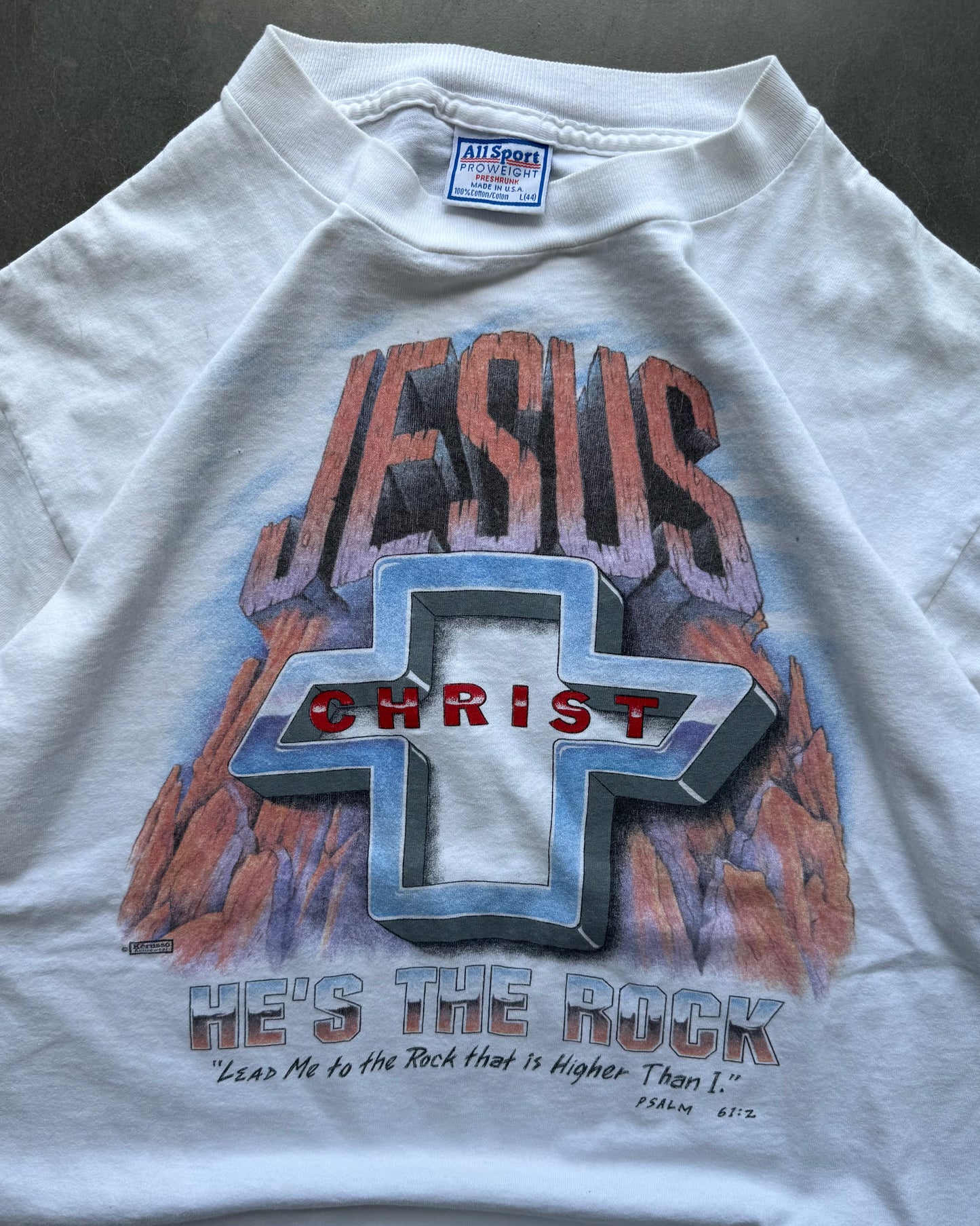 Vintage He's The Rock Jesus Tee - L